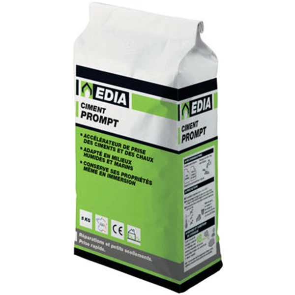 Ciment Et Mortier Ciment Prompt Naturel à Prise Rapide EDIA Sac De 5 Kg CIMPREDIA05 2 Ciment Et Mortier Ciment Prompt Naturel à Prise Rapide EDIA Sac De 5 Kg CIMPREDIA05 – Image 2