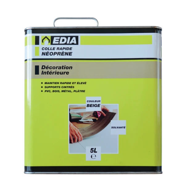 Colle Néoprène Et Dilluant Colle Rapide Néoprène Edia Tous Types Supports Beige Bidon 5 Litres 2 Colle Néoprène Et Dilluant Colle Rapide Néoprène Edia Tous Types Supports Beige Bidon 5 Litres – Image 2