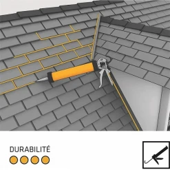 Mastic Pu Mastic Souple Fixation Tuiles Sikaflex Fixotuile Terre Cuite 300ml -Chimiqui Boutique fixotuile durabilite toitur