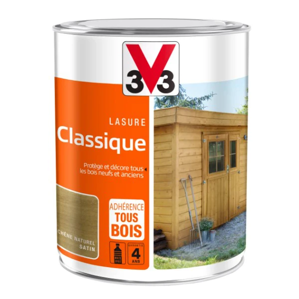 Lasure Pour Bois Lasure Classique V33 Bois Neufs Anciens Chêne Naturel Satin 1L 1 Lasure Pour Bois Lasure Classique V33 Bois Neufs Anciens Chêne Naturel Satin 1L