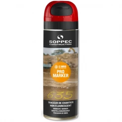 Peinture Traceur De Chantier PROMARKER Rouge Non Fluorescent Soppec 141504