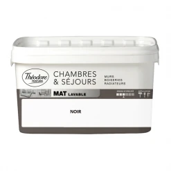 Theodore Peintures Peinture Murs Boiseries Et Radiateurs Peinture Acrylique Lavable Théodore Peintures Noir Mat 0,75L
