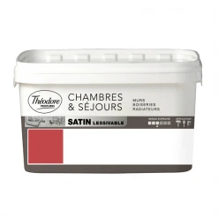 Theodore Peintures Peinture Murs Boiseries Et Radiateurs Peinture Acrylique Lessivable Théodore Peintures Coquelicot Satin 0,75L