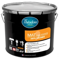Théodore Prog Peinture Pour Plafonds Et Murs Peinture Intérieure Rénovation Anti-tâches Théodore Pro'G Blanc Mat 12L