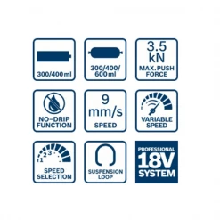 Pistolets à Mastic Et Produits D'extrusion Pistolet à Mastic Sans Fil Bosch GCG 18V-600 300 Et 400ml 0.601.9C4.001 -Chimiqui Boutique pistolet 4