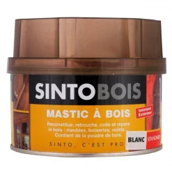 Sinto Mastic Pu Mastic Bois Réparations Courantes Séchage Rapide Blanc Boîte 190 Gr