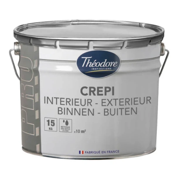 Theodore Peintures Peinture Pour Façade Crépi Décoratif Pour Intérieur Et Extérieur - Coloris Pierre - Seau De 15 Kg 1 Theodore Peintures Peinture Pour Façade Crépi Décoratif Pour Intérieur Et Extérieur - Coloris Pierre - Seau De 15 Kg