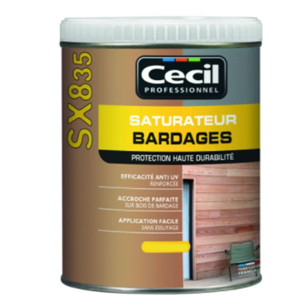 Traitement Du Bois Saturateur Tous Bois Bardages SX835 Cecil Aspect Mat Mélèze 1L 1 Traitement Du Bois Saturateur Tous Bois Bardages SX835 Cecil Aspect Mat Mélèze 1L