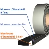 Joint Compriband Et Isolant Joint Compriband Ultim'air Section 53 Mm 4-11 Longueur 8m Tramico