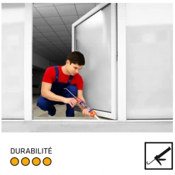 Mastic Acrylique Mastic Silicone Neutre Menuiseries SikaSeal 109 Transparent 300 Ml -Chimiqui Boutique sika 109 durabilite