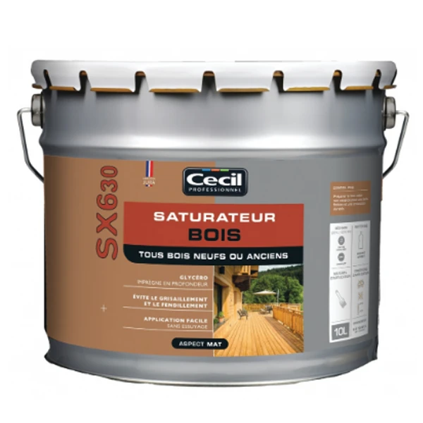 Traitement Du Bois Saturateur Bois SX630 Cecil - Teck Aspect Mat - 10 Litres 1 Traitement Du Bois Saturateur Bois SX630 Cecil - Teck Aspect Mat - 10 Litres