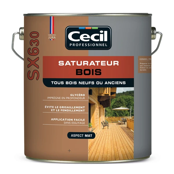 Traitement Du Bois Saturateur Bois SX630 Cecil - Teck Aspect Mat - 5 Litres 1 Traitement Du Bois Saturateur Bois SX630 Cecil - Teck Aspect Mat - 5 Litres