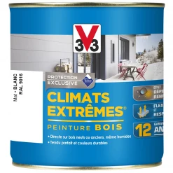 Peinture Exterieure Bois Peinture Extérieure Bois Climats Extrêmes Mat Blanc 500 Ml V33 106595 -Chimiqui Boutique v33blancm 1